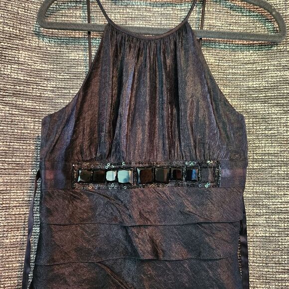 Cache Party Formal Dress Shimmering Ruffled Black size 2 LBD - Picture 2 of 14